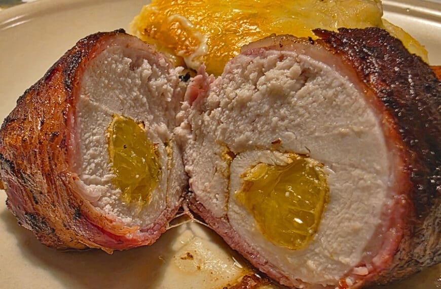 Baconlindad apelsinkyckling med jalapeño